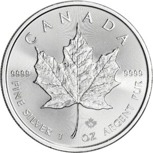 1oz Canadian Silver Maple Leaf Coin - Random Year